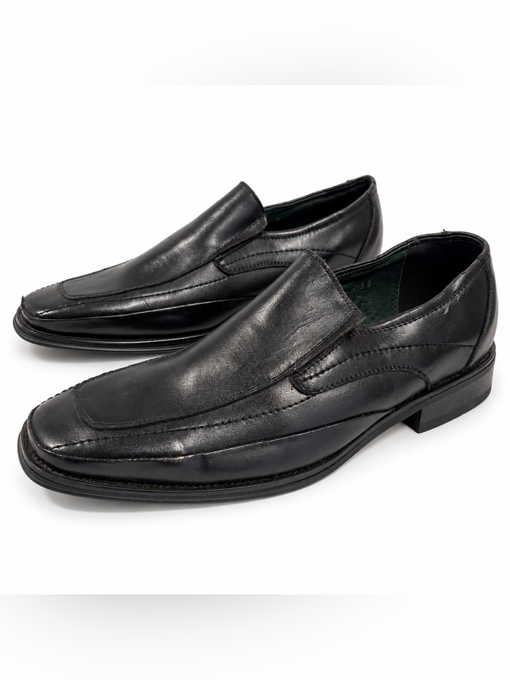 Men’s Zota Classic Leather Black Slip-On Men's Dress Shoes Size 8 US!